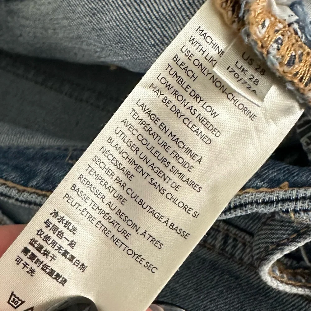 Anthropologie Pilcro Distressed Velvet Side Striped Slim Boyfriend Jeans Size 28 - Picture 6 of 8